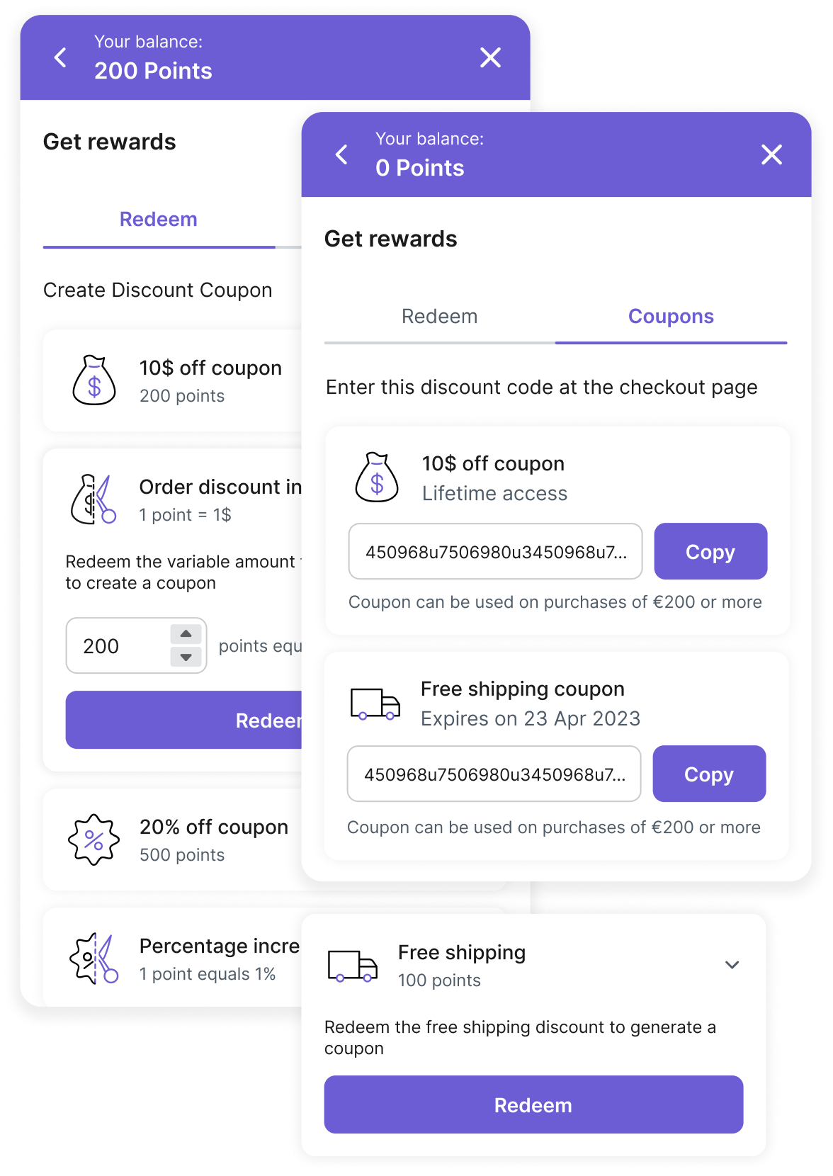Lily rewards interface