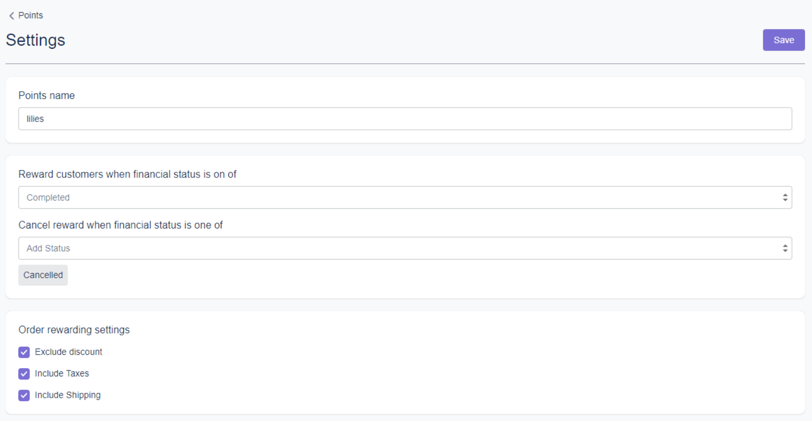Program Settings - Lily